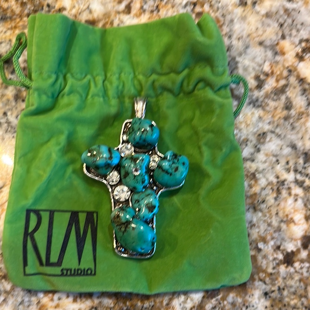 RLW Studio Turquoise Cross Pendant